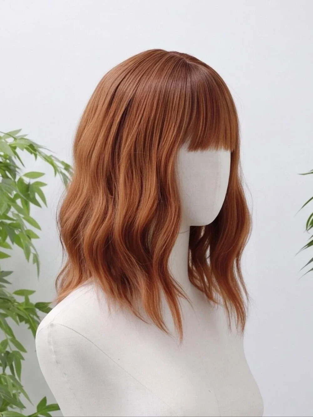 Copper Ginger Wavy Bob Wig